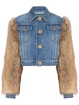 Balmain джинсовая куртка с искусственным мехом