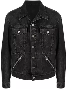Balmain джинсовая куртка с молниями, черный