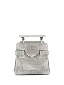 Balmain джинсовая мини-сумка B-Buzz 12, серый