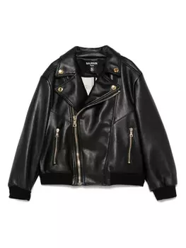 Balmain Kids байкерская куртка, черный