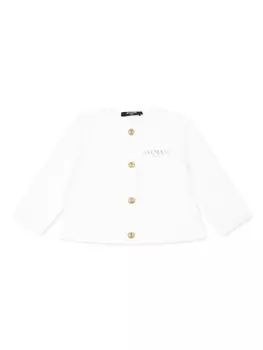 Balmain Kids кардиган на пуговицах, белый