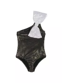 Balmain Kids купальник с бантом, черный