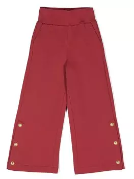 Balmain Kids широкие брюки с декоративными пуговицами, красный