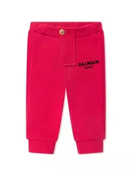 Balmain Kids спортивные брюки с логотипом, красный
