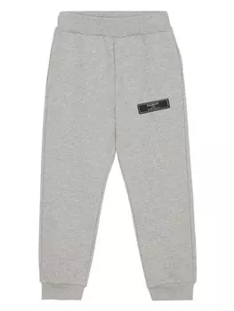 Balmain Kids спортивные брюки с нашивкой-логотипом, серый
