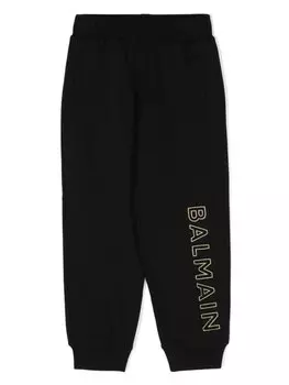 Balmain Kids спортивные брюки с вышитым логотипом, черный