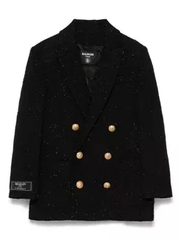 Balmain Kids твидовый пиджак, черный