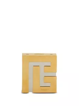 Balmain клатч с эффектом металлик и логотипом, золотой