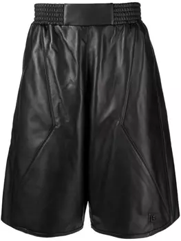 Balmain кожаные шорты, черный