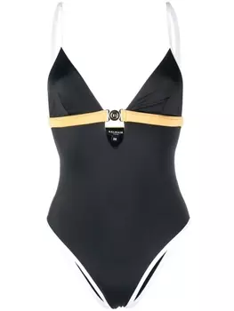 Balmain купальник в стиле колор-блок, черный