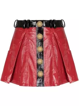 Balmain лакированная мини-юбка, красный