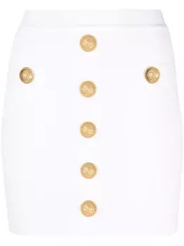 Balmain мини-юбка в рубчик, белый