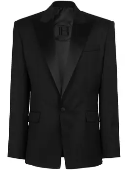 Balmain пиджак с атласными лацканами, черный