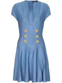 Balmain платье мини 6-Button, синий