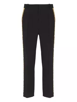 Balmain прямые брюки с вышивкой, черный