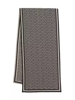 Balmain шарф из смесовой шерсти с монограммой, черный
