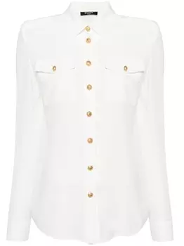 Balmain шелковая рубашка, белый