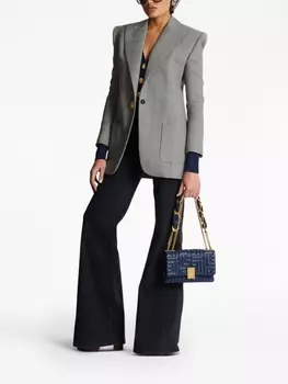 Balmain шерстяной однобортный блейзер, серый