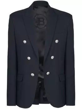 Balmain шерстяной пиджак с декоративными пуговицами, синий