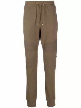 Balmain спортивные брюки кроя слим с кулиской, коричневый