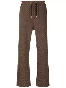 Balmain спортивные брюки с монограммой, коричневый