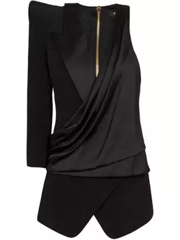Balmain топ асимметричного кроя, черный