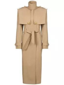 Balmain тренч с поясом, нейтральный цвет