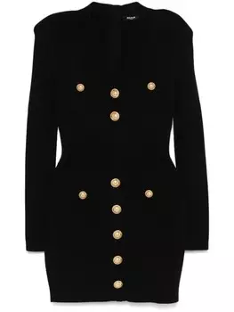Balmain трикотажное платье мини, черный