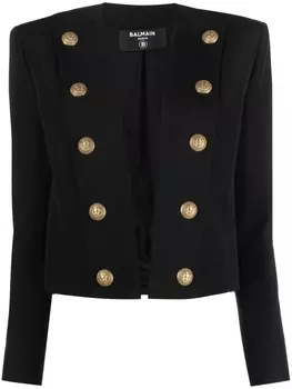 Balmain твидовый жакет, черный