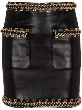 Balmain юбка мини с цепочкой, черный