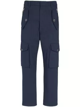 Balmain укороченные брюки карго, синий