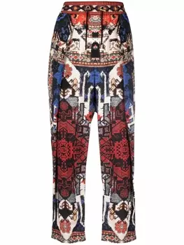 Balmain укороченные брюки с узором, красный