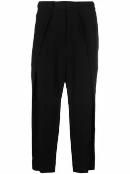 Balmain укороченные брюки со складками, черный