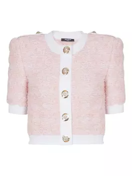 Balmain укороченный кардиган, розовый