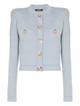 Balmain укороченный кардиган, синий