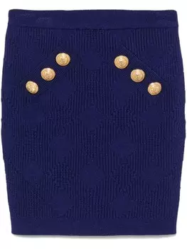 Balmain вязаная юбка мини, синий