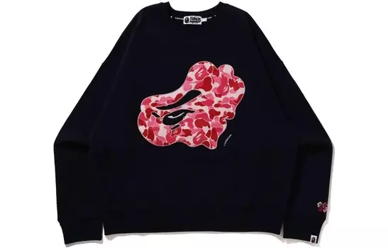 BAPE ABC Camo Patch Свободный крой Круглый вырез A Bathing Ape, темно-синий