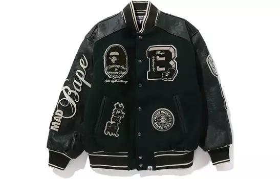BAPE Bape Patch Куртка университетская A Bathing Ape, темно-синий