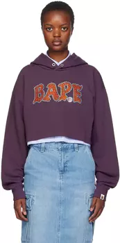 BAPE Фиолетовая толстовка с кристаллами и камнями