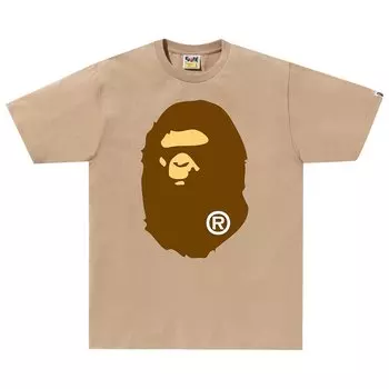 BAPE Футболка Big Ape Head, бежевая