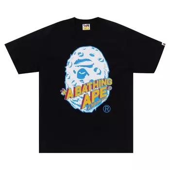 BAPE Футболка Moon Ape Head, черная