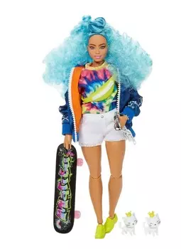 Барби, кукла Extra Moda, синие вьющиеся волосы. Barbie
