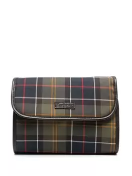 Barbour клетчатая подвесная косметичка, зеленый