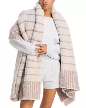 BAREFOOT DREAMS CozyChic Плед в полоску, коричневый/бежевый