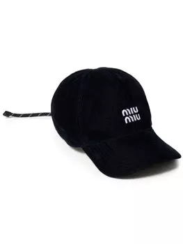 Бархатная бейсболка Miu Miu, синий