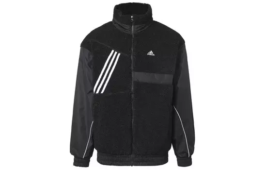 Бархатная куртка мужская черная Adidas, черный