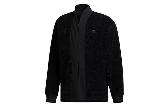 Бархатная куртка мужская черная Adidas, черный