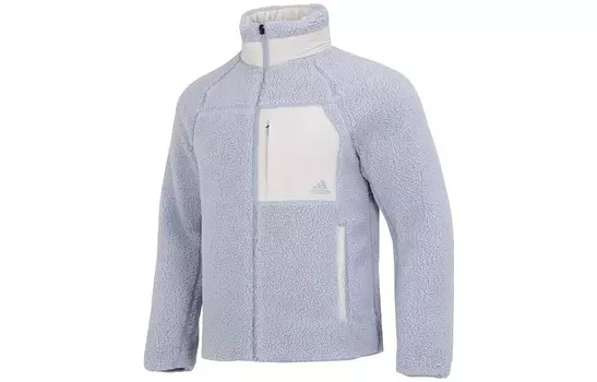 Бархатная куртка мужская синяя Adidas, синий
