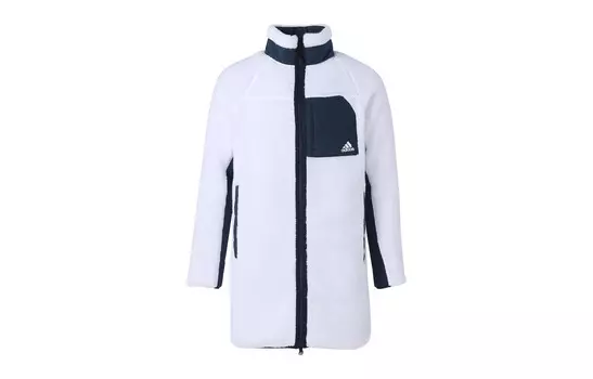 Бархатная куртка унисекс белая Adidas, белый