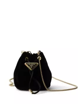 Бархатная мини-сумка Prada, черный